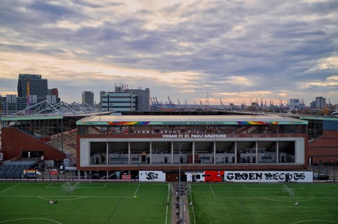 Training grounds in front of FC St. Pauli Millerntor Stadium, Free and Hanseatic City of Hamburg,