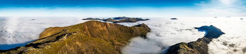 Snowdon Massif from a drone, Snowdon Range, Snowdonia, North Wales, UK