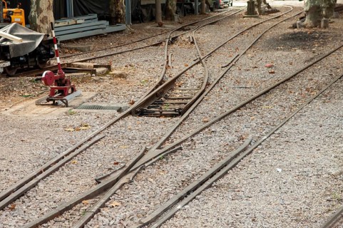Railway tracks on which the historic Soller train runs from Palma to Soller and Port de Soller,