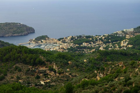 View of Port de Soller Bay, Majorca, Spain