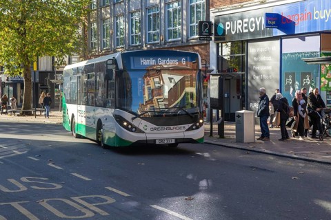 Greenslades ADL Enviro200 MMC single decker bus, Exeter city centre, Devon, England, UK service G