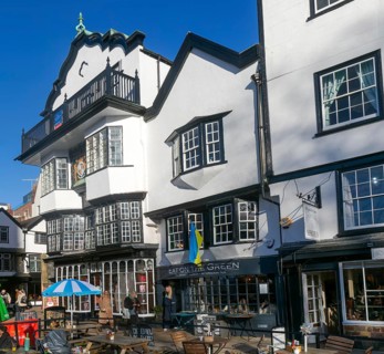 Mol's Coffee House, historic Grade I listed building, Cathedral Close, Exeter, Devon, England, UK c