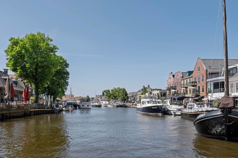 Main channel in Lemmer am IJsselmeer, Lemsterland, Friesland Province, Netherlands