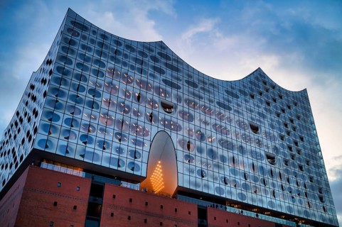 Glass faÃ§ade of the Elbe Philharmonic Hall, Elphie, plaza, viewing platform, terrace, Free and