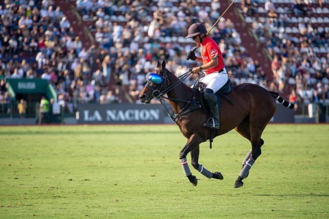 Polo player Francisco Elizalde from the La Irenita La Hache team at the 132nd Argentine Open Polo