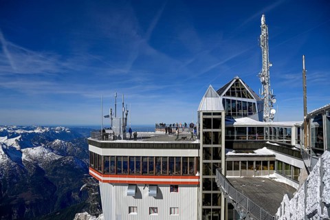 Mountain station of the Zugspitz cable car, Austrian side, municipality of Ehrwald, Reutte