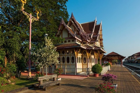 Royal Railway Station Pavilion, Hua Hin, Prachuap Khiri Khan, Central Thailand, Thailand