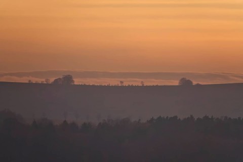 Landscape on an evening in autumn, November, Germany
