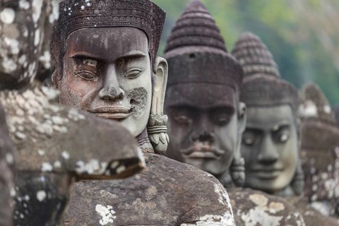 54 demons on the bridge at the south gate of Angkor Thom (Hindu myth of the Cherry of the Milk