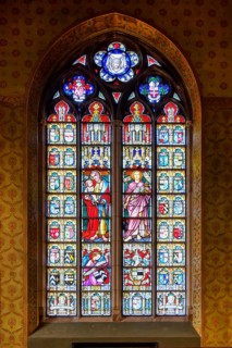 Holy Blood chapel, Figurative stained-glass window, Bruges, Belgium
