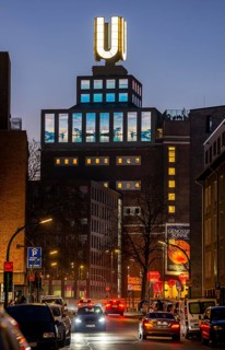 The Dortmunder U, art museum, former brewery, video screens in windows, North Rhine-Westphalia,