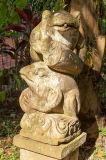 Stone sculpture in Puri Saren Agung, the historic temple of the official residence of the royal