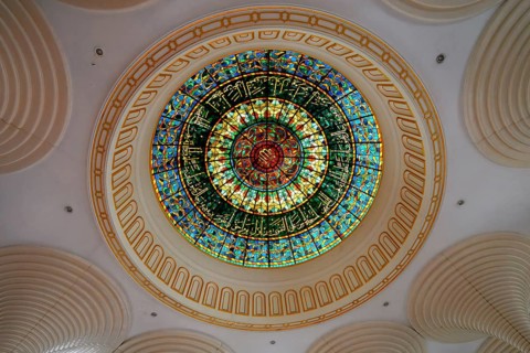 Jame' Asr Hassanil Bolkiah Mosque, Colorful iron-wrought cupola, Bandar Seri Begawan, Brunei