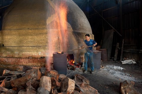 Traditional charcoal making factory, Ipoh, Malaysia