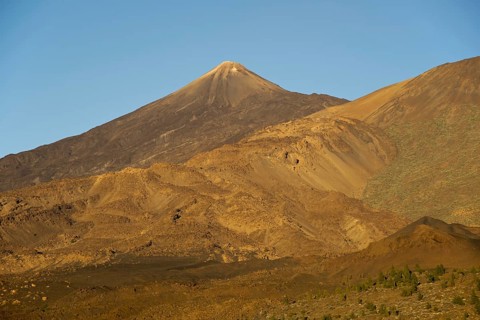 Europe, Spain, Canary Islands, Tenerife, Teide National Park, panorama from Mirador de Chio to Pico