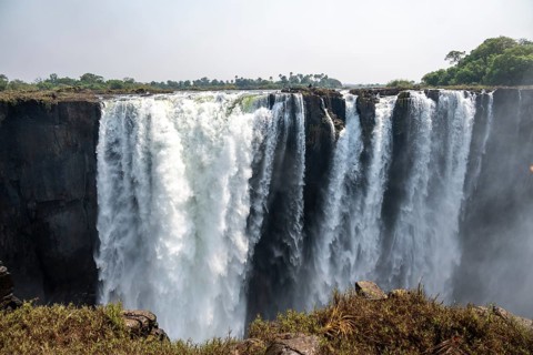Water plunges into the depths, Victoria Falls, Zimbabwe