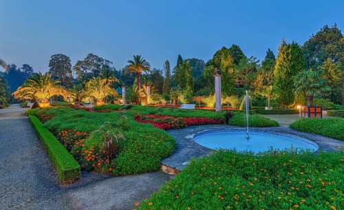 Palmengarten spa park illuminates Bad Pyrmont Germany