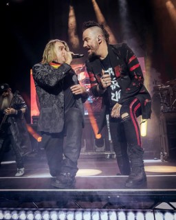 Singers Matt Walst and Adam Gontier from Three Days Grace live on tour 25 at Berlin's Tempodrom on