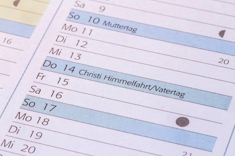 Close-up of a calendar for 2026