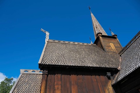 Garmo Stave Church, Maihaugen open-air museum with houses and objects from farms in Gudbrandsdal,