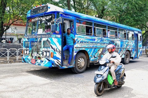 Fully decorated buses, Kandy, Sri Lanka