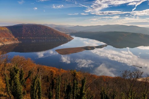 View of Ederstausee, Hesse, Germany