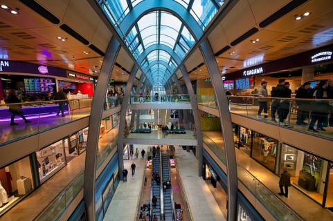 Interior view, shops, passers-by, Food Sky, shopping mall, Europa-Passage, Free and Hanseatic City