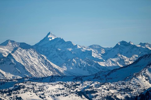 Grossglockner summit in winter, view from Hohe Salve, Tyrol, Austria