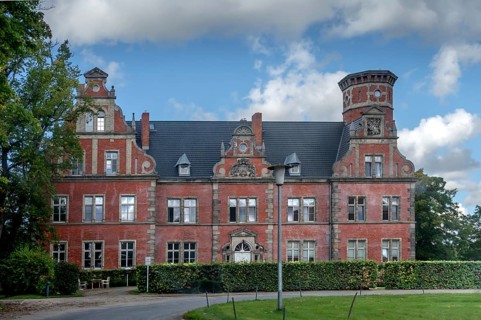 Former Bernstorf manor, Bernstorf Castle, neo-Renaissance building, built 1877 to 1880, used as a