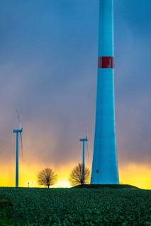 Königshovener Höhe onshore wind farm, on the A44 motorway near Bedburg, in front of the Jackerath