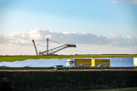 86.5 MW peak open space photovoltaic systems, from RWE, with over 141, 000 solar modules, on a side