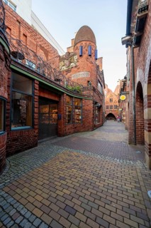 Brick houses in BöttcherstraÃŸe, Old Town, Bremen, Germany