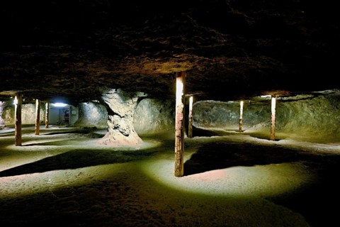 Old tunnel in the salt mine, Bex, Canton of Vaud, Switzerland