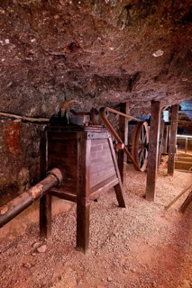 Old tools for salt production on display, salt mine, Bex, Canton of Vaud, Switzerland
