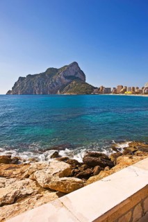 La Fossa-Levante Beach, Penon de Ifach landmark, Calpe Valencia, Costa Blanca, Spain