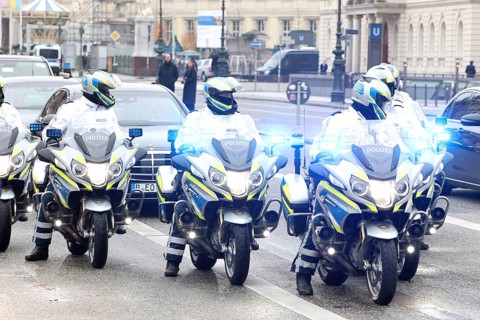Motorbike parade of the Berlin Police - Memorial Day Wreath laying for victims of war and tyranny,
