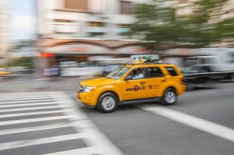 Yellow Cab, Taxi, Midtown, Manhattan, New York City, USA, North America