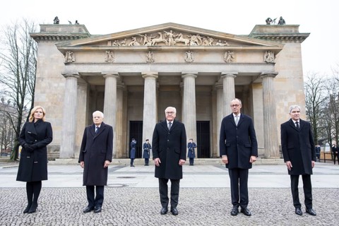Julia Klöckner (President of the German Bundestag), H.E. Sergio Mattarella (Italian President),