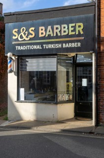 Traditional Turkish barber shop, Woodbridge, Suffolk, England, UK