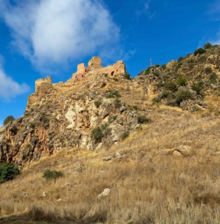 Ruins of castle, Castillo de Santa Croche, Sierra de AlbarracÃ­n, Teruel province, Aragon, Spain