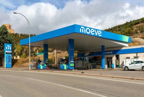 Moeve formerly Cepsa petrol gas station, Molina de AragÃ³n, Guadalajara province, Castile-La