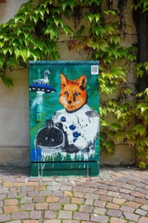 Art is energy, painted electricity box, art in public space, the Friendly Balingen project, art on