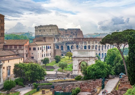 Colosseum with Roman Forum Rome Italy