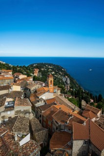 Picturesque mountain village overlooking the sea, Roquebrune, Roquebrune-Cap-Martin, near Monaco,