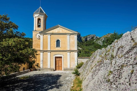 Picturesque medieval mountain village, Peillon, near Monaco, Cote d'Azur, Alpes-Maritimes,