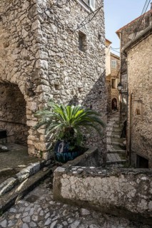 Picturesque medieval mountain village, Peillon, near Monaco, Cote d'Azur, Alpes-Maritimes,