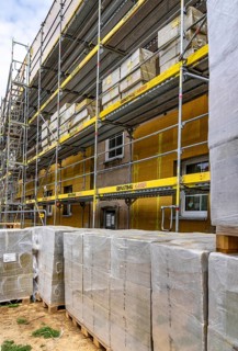 Energy refurbishment of an older residential building, thermal insulation with mineral wool