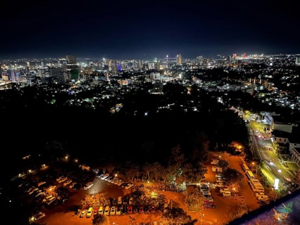 Cebu City on the island of the same name, Cebu. Residential buildings, skyscrapers, night, Cebu,