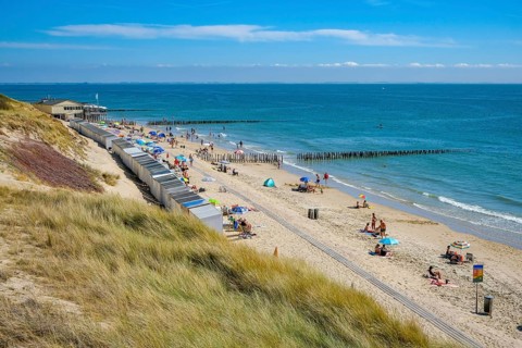 Westkapelle, Zeeland, Netherlands - Westkapelle beach near Domburg. Behind Strandpaviljoen