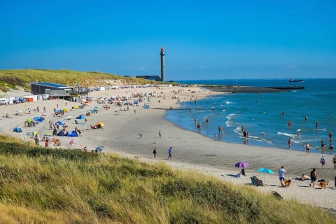 Westkapelle, Zeeland, Netherlands - Erica Badstrand, beach at the Landingsmonument in Westkapelle